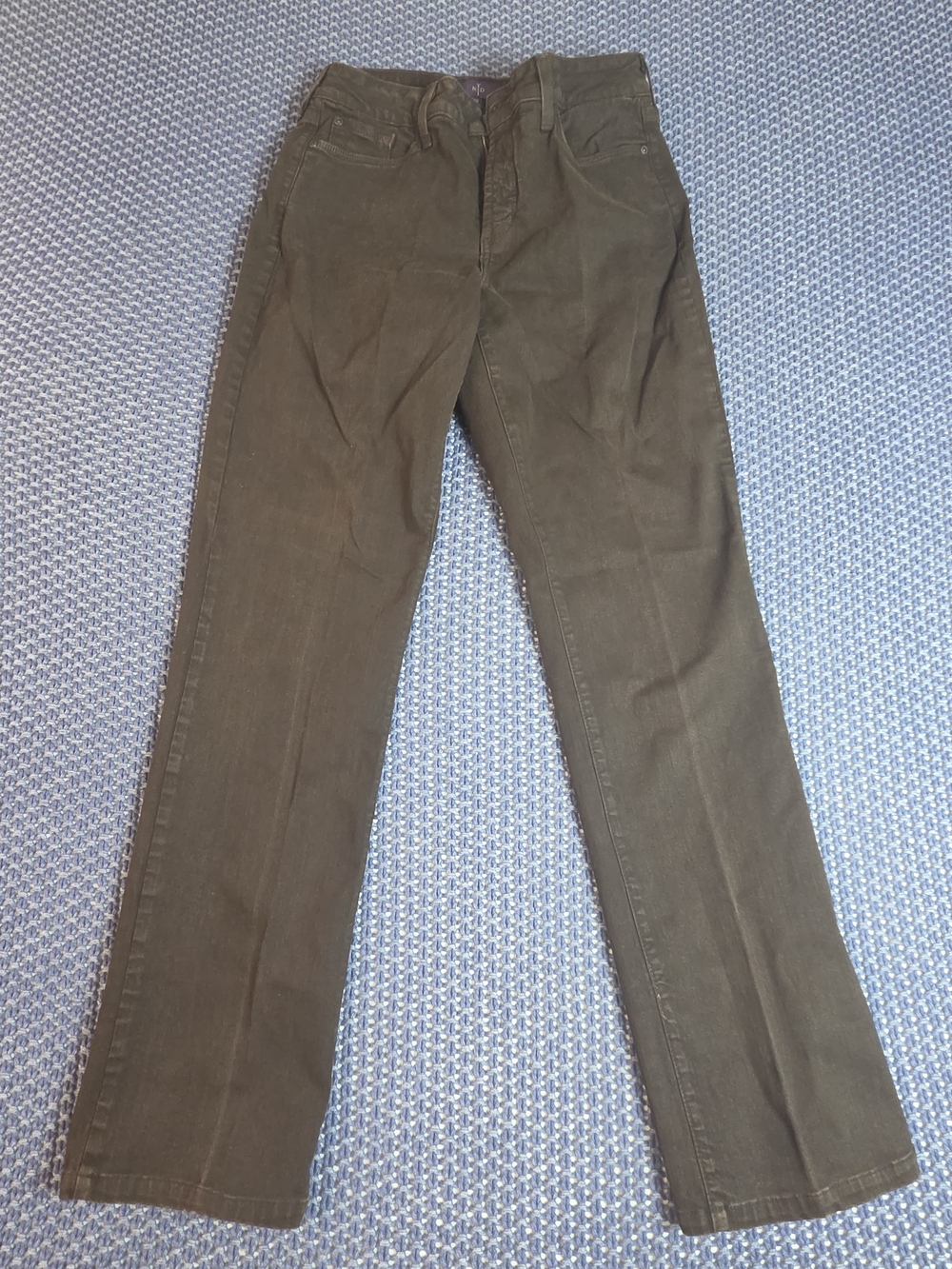 NYDJ Brown Straight-Leg Jeans Embellished #0345
